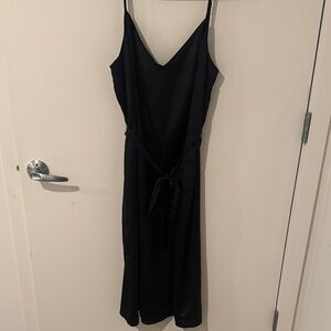 Abercrombie Black Slip Dress with Tie Waist
